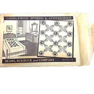 Vintage Candlewicking Hot Iron Transfers Sears, Roebuck‎ and Co. #4100 B HTF